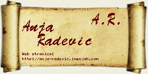 Anja Radević vizit kartica
